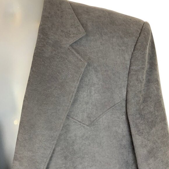 Reed St James Mens Western Gray Microsuede Blazer Jacket Size 44 Cowboy 2-Button - Picture 3 of 9